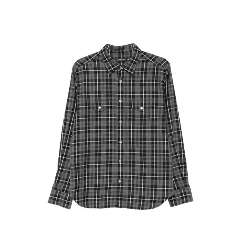 Tom Ford Men Checked Cotton Shirt